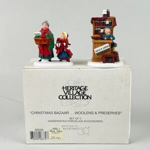 Dept 56 Heritage Village Christmas Bazaar Woolens & Preserves #56595 NOS